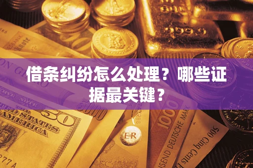 武汉借条纠纷怎么处理？哪些证据最关键？